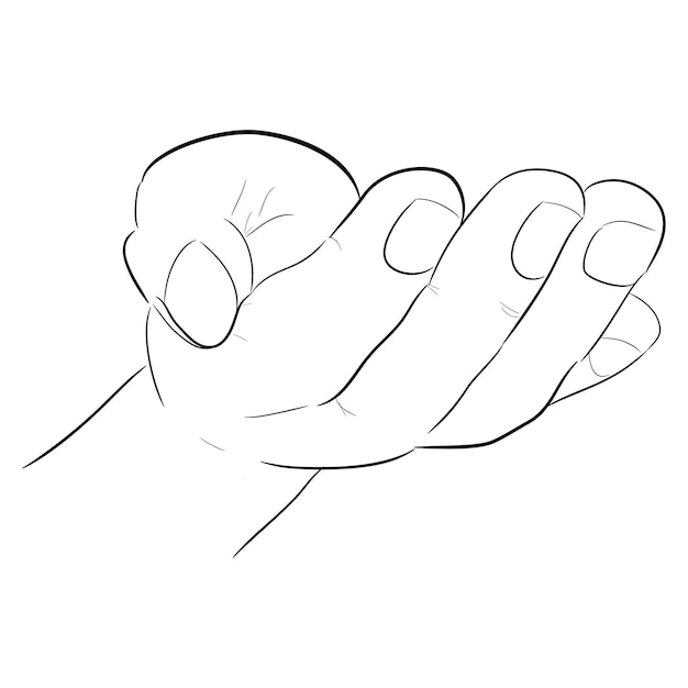 Mano dar o recibir algo simple vector mano dibujar boceto garabateo