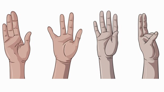 Mano con dedo y figuras Ilustración vectorial de dibujos animados