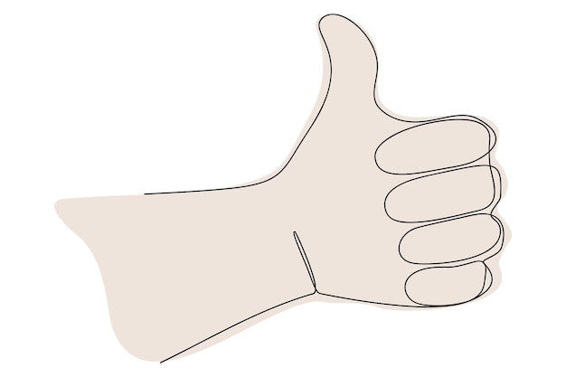 La mano con el dedo levantado se dibuja con una línea.