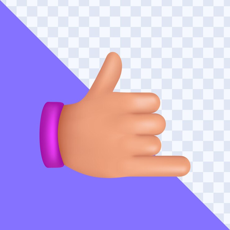 Vector mano con el dedo meñique y el pulgar vector de mano 3d