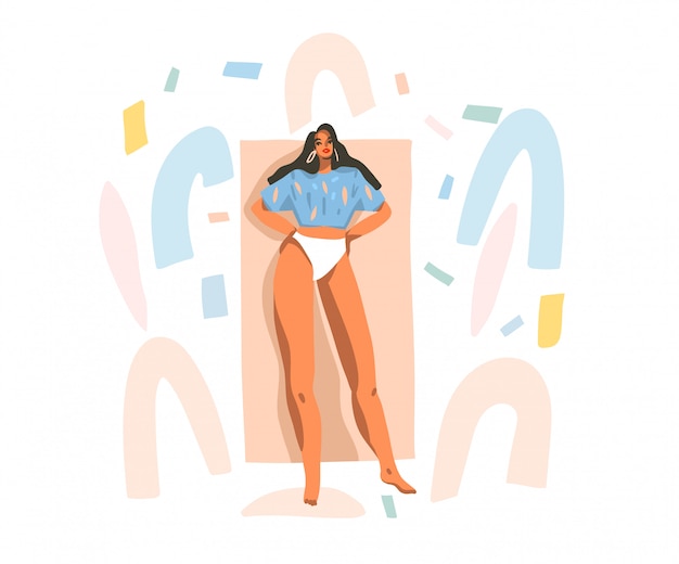 Mano dibuja la ilustración gráfica abstracta de vector stock