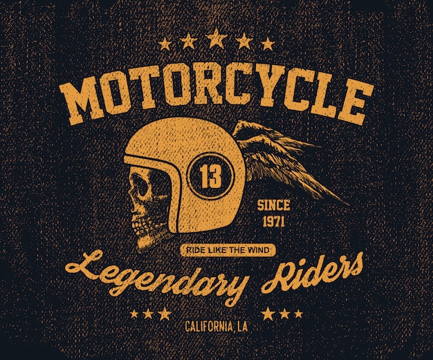 Mano dibuja la ilustración de la motocicleta vintage