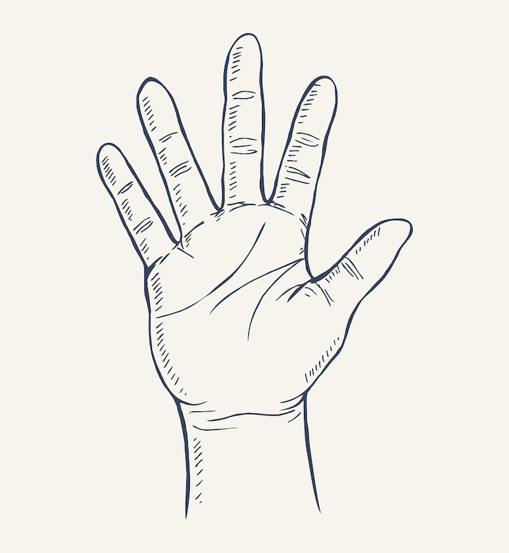 Vector mano dibujada boceto de gesto de la mano