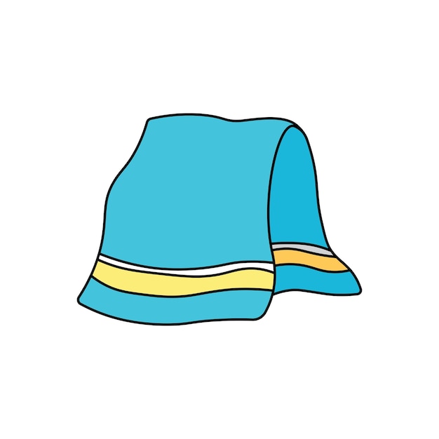 Mano, dibujado, niños, dibujo, caricatura, vector, ilustración, toalla, icono, aislado, blanco, plano de fondo