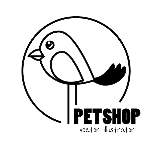 mano dibujar concepto de tienda de mascotas de pájaro