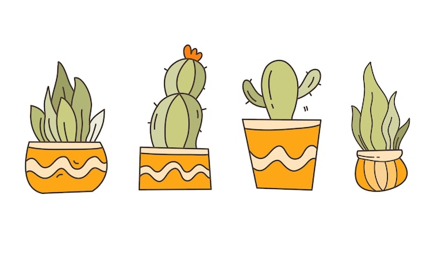 mano dibujar conjunto de vectores de plantas paquete conjunto de vectores de plantas paquete