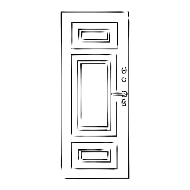 Mano dibujar croquis de puertas. puerta, dibujo vectorial ilustración |  Vector Premium