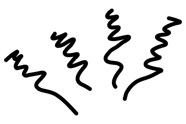Mano dibujar líneas de fideos que muestran líneas concentradas conciencia rayos de sol sorpresas Vector illustrat