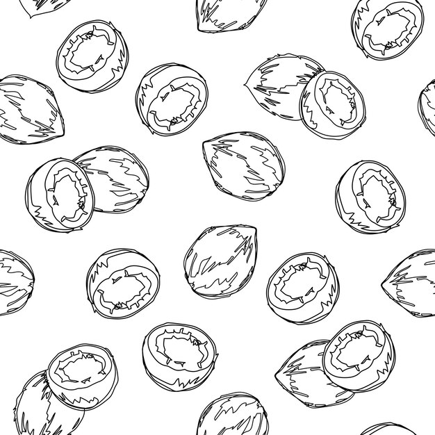 Mano dibujar patrones sin fisuras con cocos Bueno para telón de fondo textil papel de regalo carteles de pared