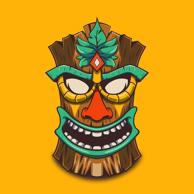 Vector mano dibujar vector de máscara tiki