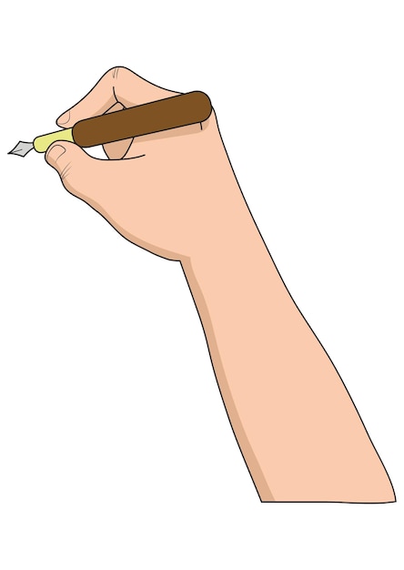 La mano escribe algo.