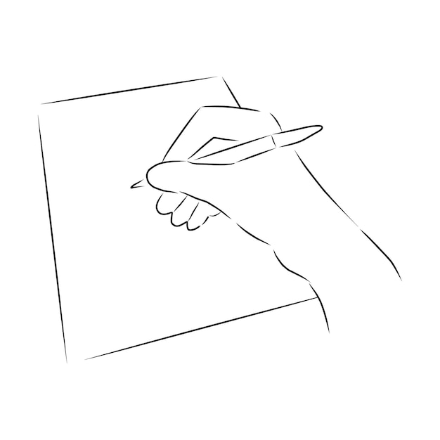 Mano escribe en vector de papel Boceto dibujado a mano