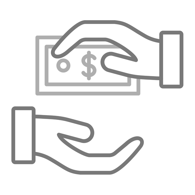 una mano está dando un signo de dólar a otra persona