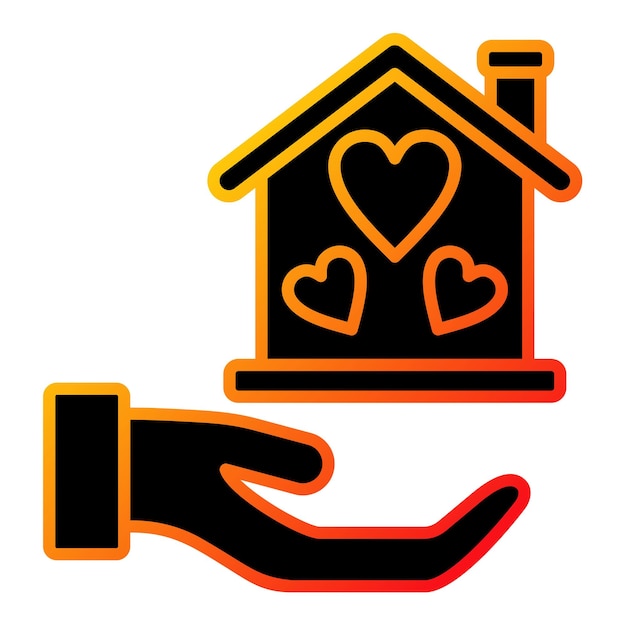 una mano está sosteniendo una casa con corazones en ella