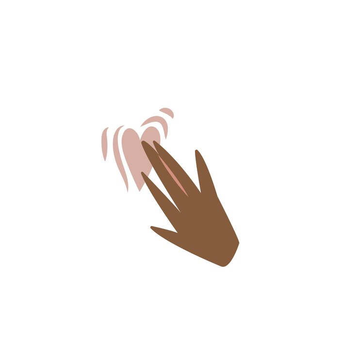 Vector mano femenina de ilustración vectorial con un corazón aislado sobre fondo blanco. concepto de amor y amistad.