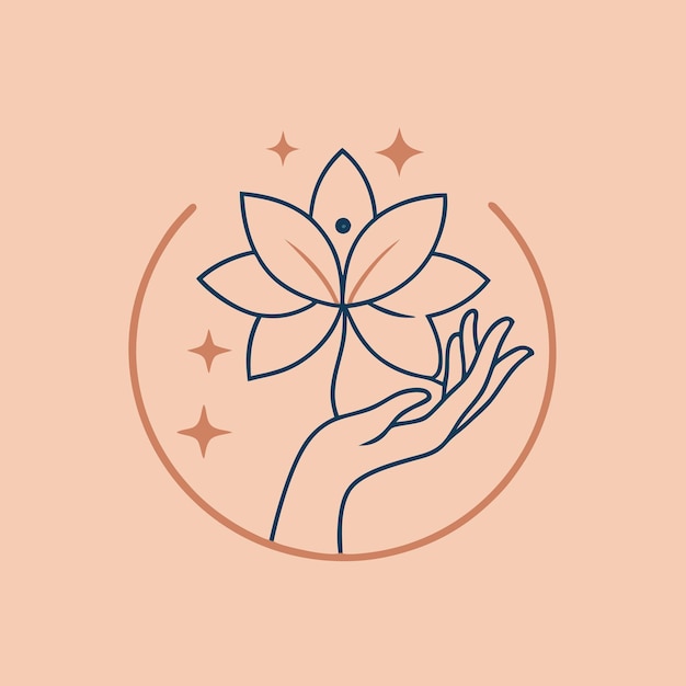 una mano con una flor en el medio