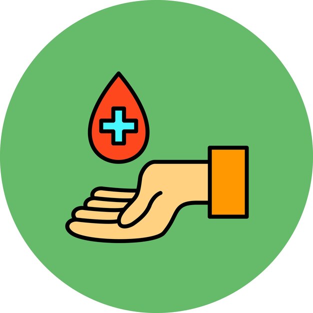 una mano con una gota roja de sangre en ella