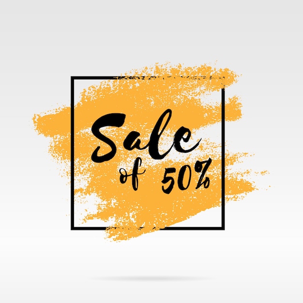 Mano de Grunge venta banner dibujado para la promoción.
