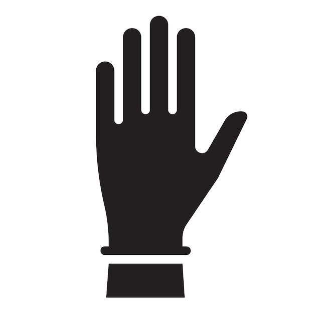 Mano en guante blanco y negro silueta signo ilustración vectorial
