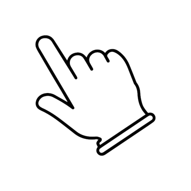 Una mano hace clic en iconos con fondo blanco