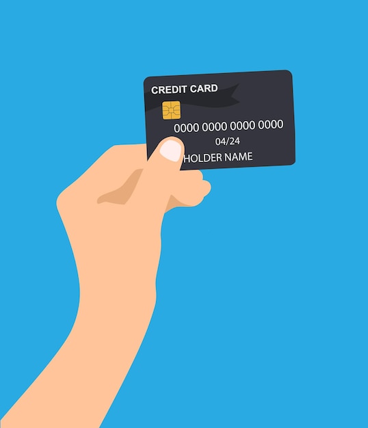 Mano humana con tarjeta de crédito