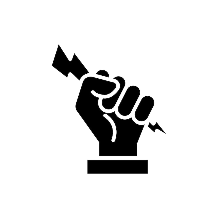 Vector mano con icono de línea de alimentación aislado en fondo blanco