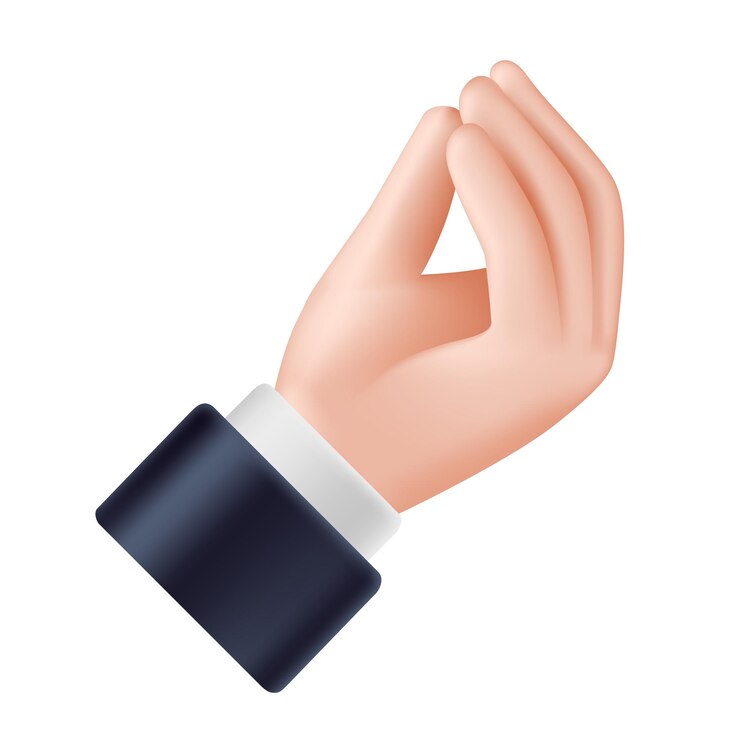 Vector mano italiana de piña gesto che vuoi dedos pellizcados o bolso de dedo enfatizando la comunicación expresiva ilustración vectorial 3d expresión de emociones y sentimientos movimiento de mano aislado