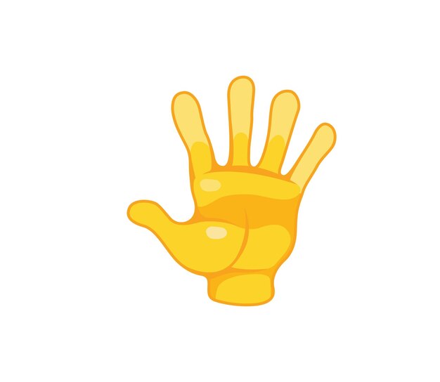 Mano levantada emoji gesto vector ilustración plana