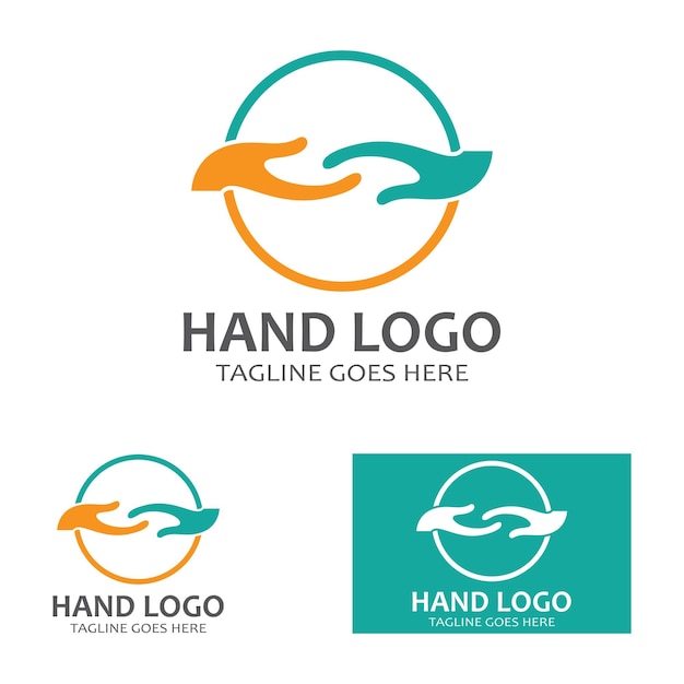 Mano logo icono vector diseño plantilla ilustración