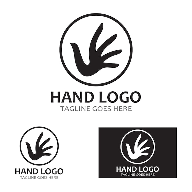 Mano logo icono vector diseño plantilla ilustración