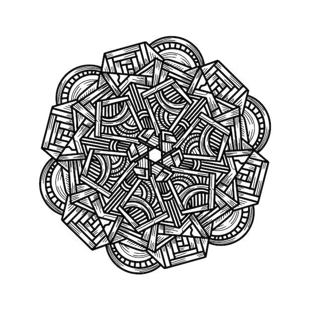 mano de lujo dibujar adornos florales mandala