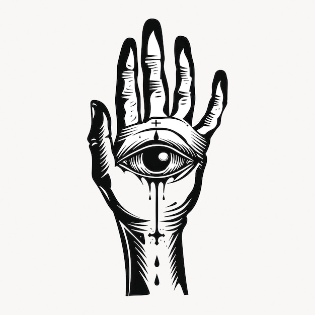 La mano mística con el ojo