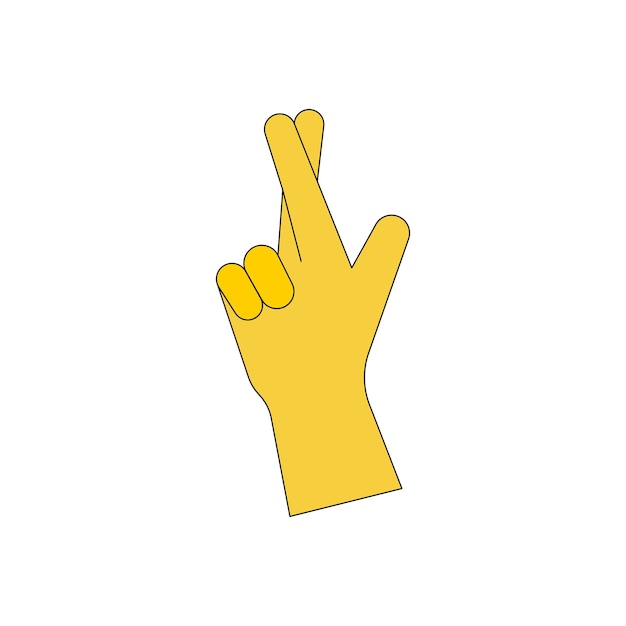 Vector la mano muestra los dedos cruzados