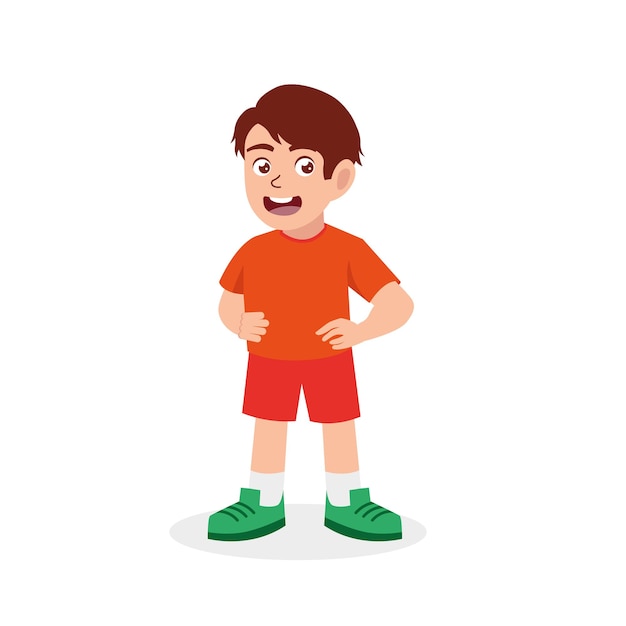 Mano de los niños en la ilustración de vector de cadera