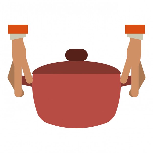 mano con olla de cocina