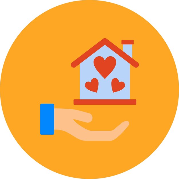 una mano de personas sosteniendo una casa con corazones en ella