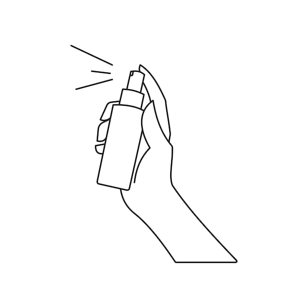 La mano con un pulverizador