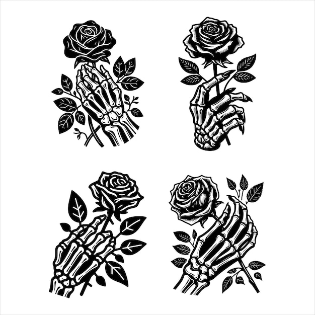 la mano que sostiene la rosa Svg Bundle
