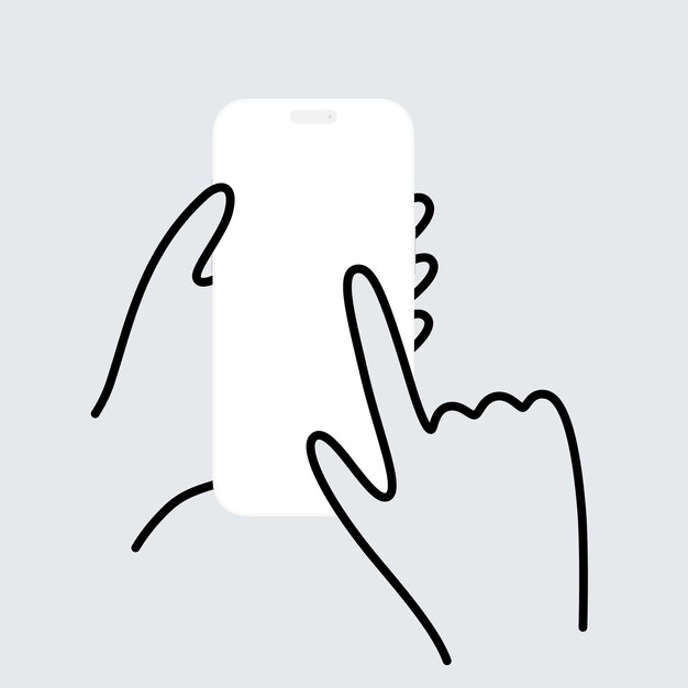 Mano que sostiene el teléfono móvil con la ilustración de estrellas