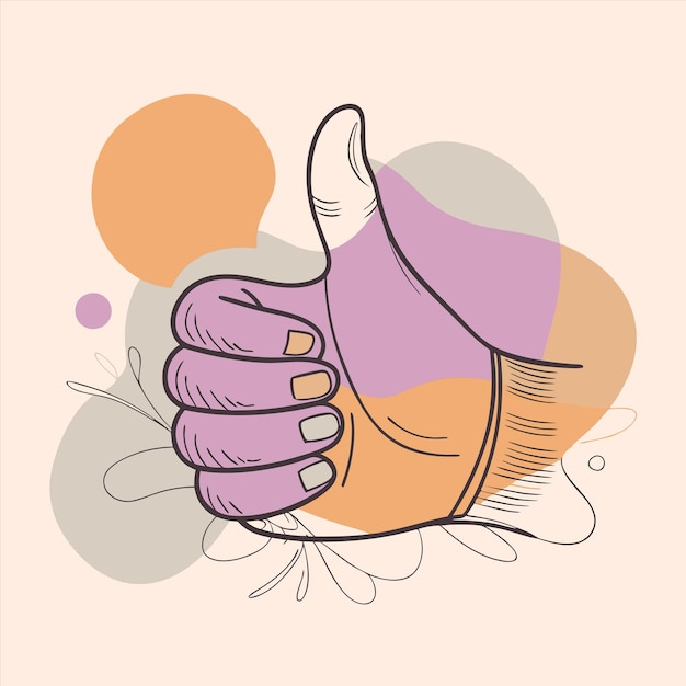 una mano que tiene un pulgar en el aire