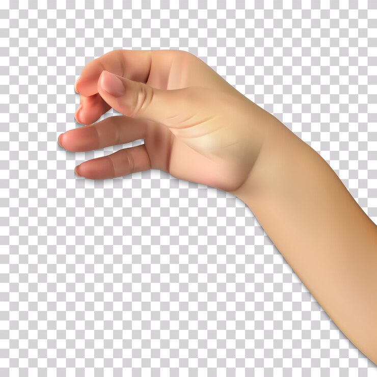 Vector mano realista del hombre sostiene presunto vaso de bebida alcohólica en transparente.
