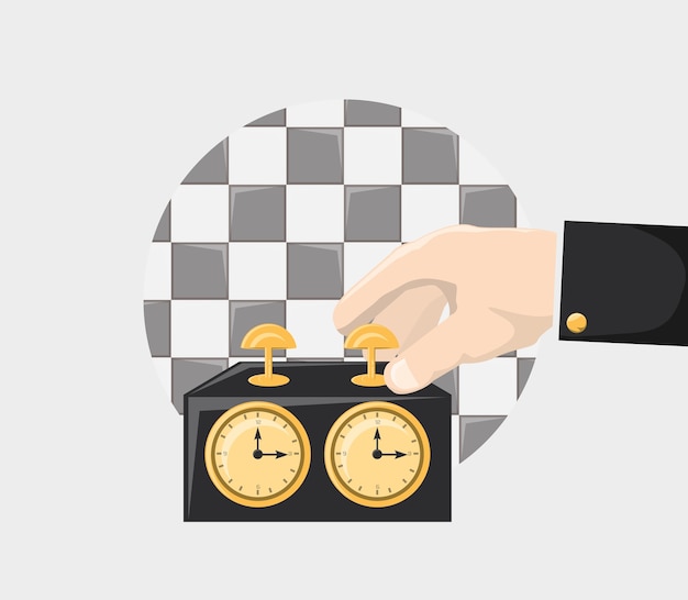 mano con reloj de ajedrez