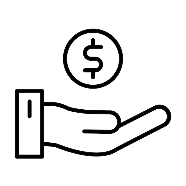 una mano con un signo de dólar en ella que dice dólar