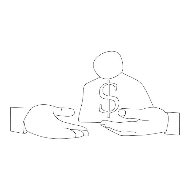 Una mano con un signo de dólar se muestra detrás de una mano.