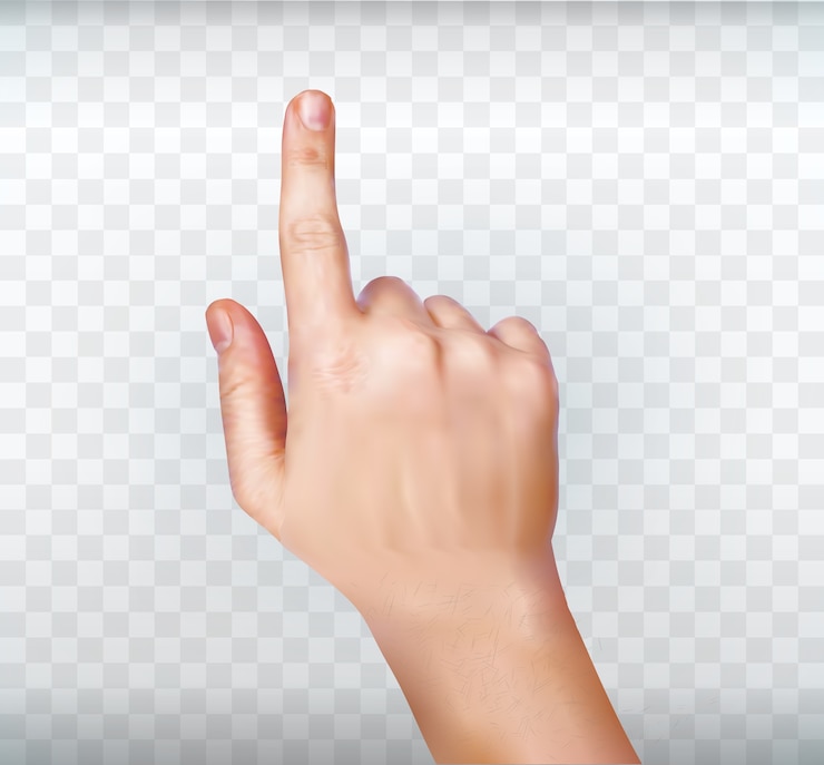 Vector mano simulando presionar un botón. mano de hombre tocando la pantalla virtual. mano de hombre tocando la pantalla virtual. mano tocando o señalando algo