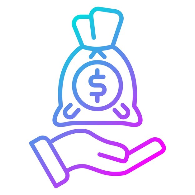 una mano sosteniendo una bolsa de dinero con un signo de dólar en ella