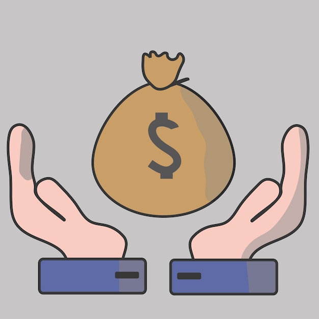 mano sosteniendo una bolsa con dinero