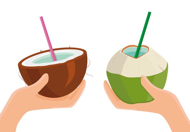 mano sosteniendo un cóctel tropical