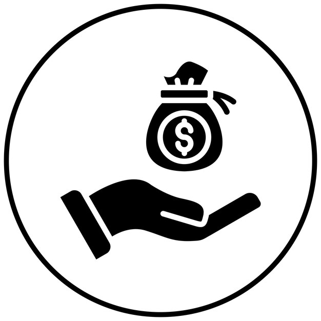 una mano sosteniendo una moneda que dice dinero en ella