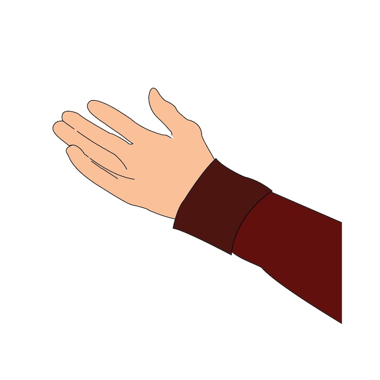 Vector mano sosteniendo un objeto invisible ilustración vectorial plana en fondo blanco